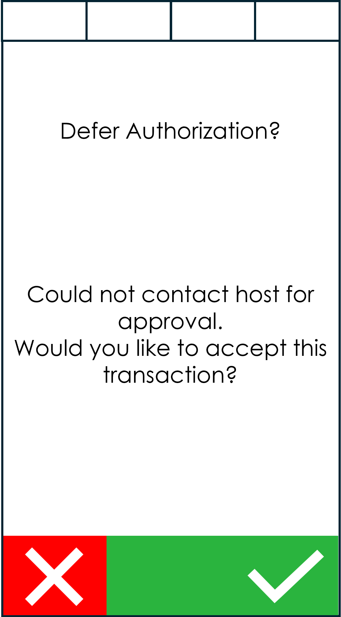 Bildschirm, auf dem der Benutzer gefragt wird, ob er die Autorisierung verschieben möchte.